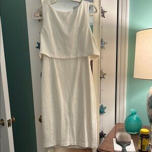Maggie London Elegant off White Sleeveless Dress 8